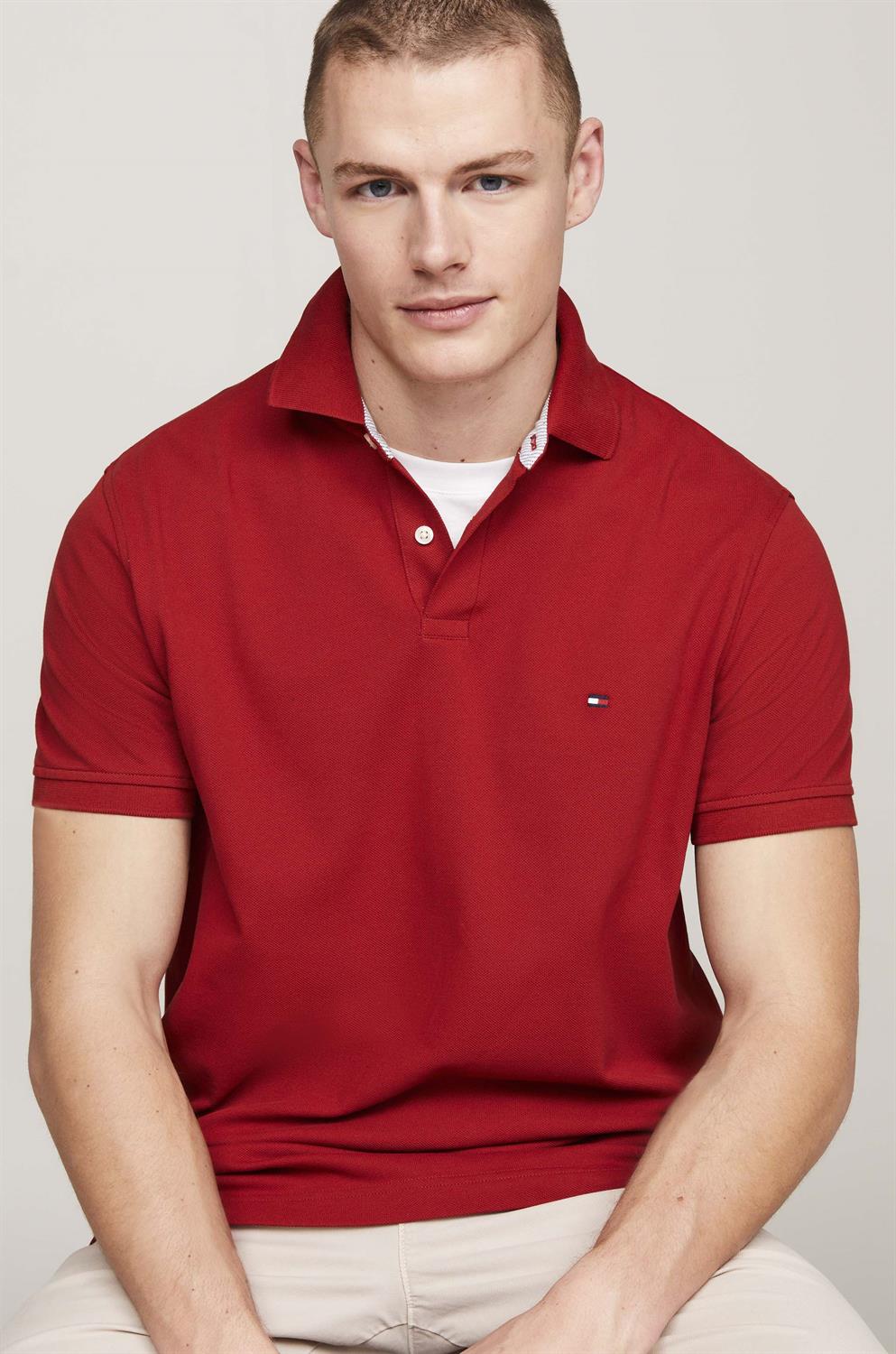Tommy hilfiger polo rood best sale